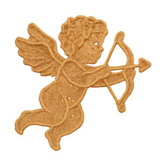 Fototapeta premium PNG Golden cherub with bow