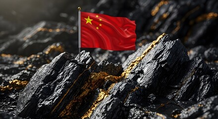 Representation of China's significant role in the global coal and critical minerals industries, IA generated