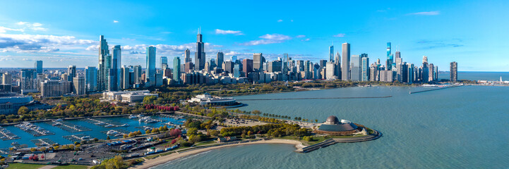 Naklejka premium Chicago Illinois Downtown Skyline
