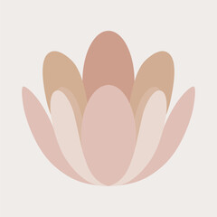 Minimal Soft Lotus Petal Floral Vector Illustration