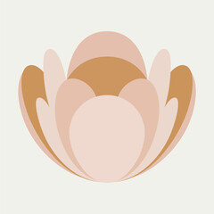 Stylized Lotus Flower Vector in Warm Earth Tones