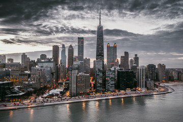 Obraz premium Chicago Illinois Downtown Skyline