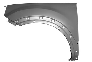 Front fender of the car on an isolated white background. New spare parts