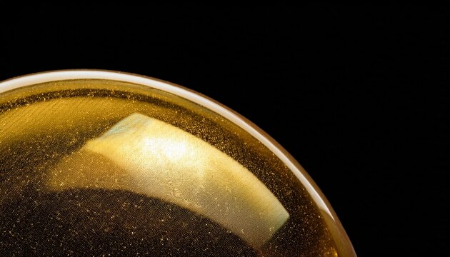 Shiny Gold Bubble On Transparent Background