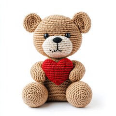 Crocheted Teddy Bear Valentine Character Clipart