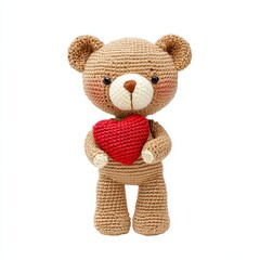 Crocheted Teddy Bear Valentine Character Clipart