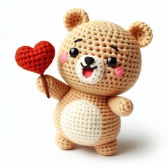 Crocheted Teddy Bear Valentine Character Clipart