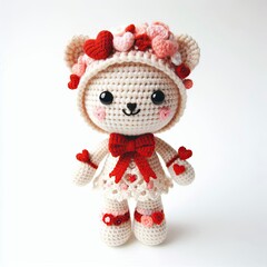 Crocheted Teddy Bear Valentine Character Clipart