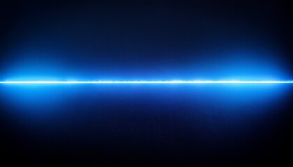 Blue Neon Light Line With Glow Effect