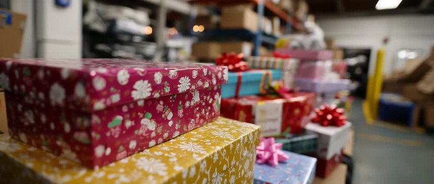 A stack of beautifully wrapped gift boxes ready for giving.