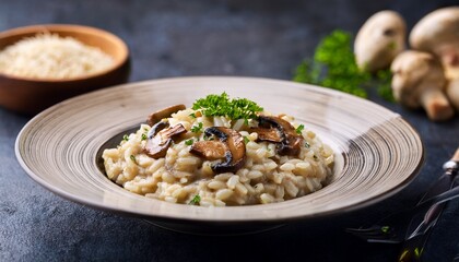 Creamy Mushroom Risotto Dish