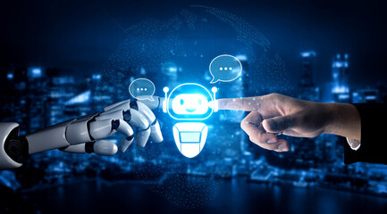 AI chatbot supports smart communication with users, providing automated answers and support through digital interaction bubbles Vouch