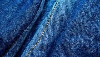 Naklejka premium Close Up Of Blue Denim Fabric Texture Background