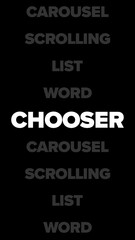 Scrolling Carousel Word Chooser Vertical