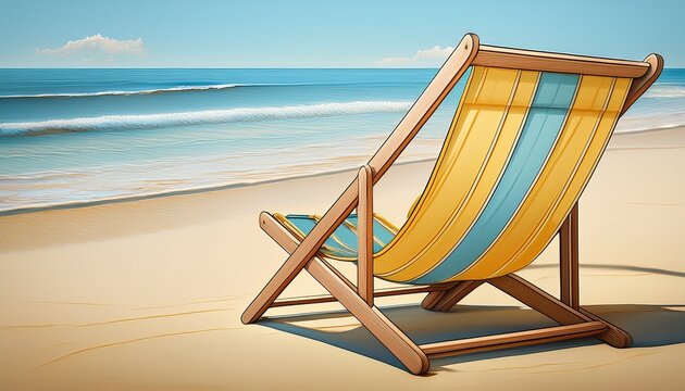 Cute Summer Beach Chair Illustration