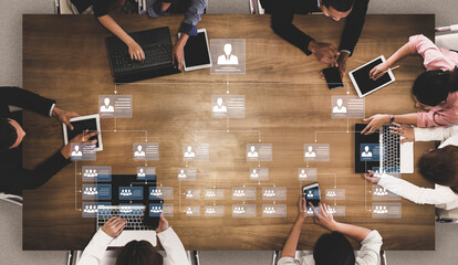 Corporate org chart and team structure show hierarchy, team, and structure for clear organization,...