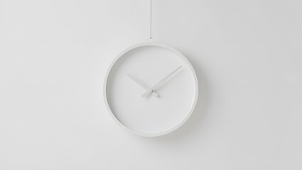 A minimalist clock with no numbers suspended