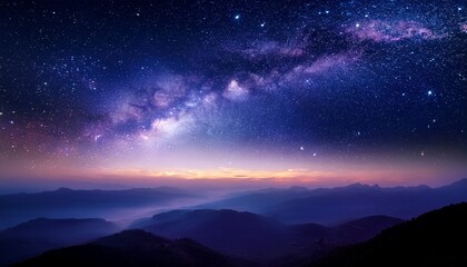 Naklejka premium Night Star Space With Nebula And Galexy Background