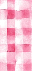 Pink watercolor gingham check seamless pattern background. Pink and white watercolor checkered pattern creating a rustic seamless background texture