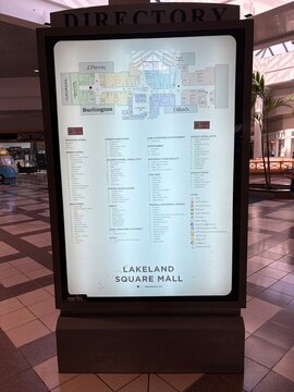 Lakeland Mall Mall directory lit up sign vintage style
