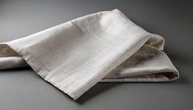Flap Of Fine Linen Or Hamp Fabric On A Gray Background