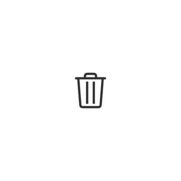 Trash can logo icon flat vector design