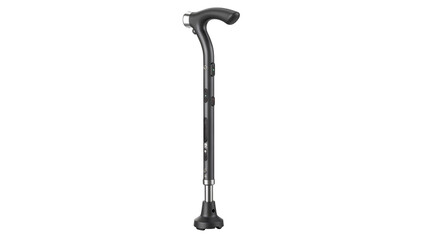 Innovative smart cane with integrated sensors for step symmetry tracking isolated on white background showcasing sleek design for postneurologic rehabilitation support.