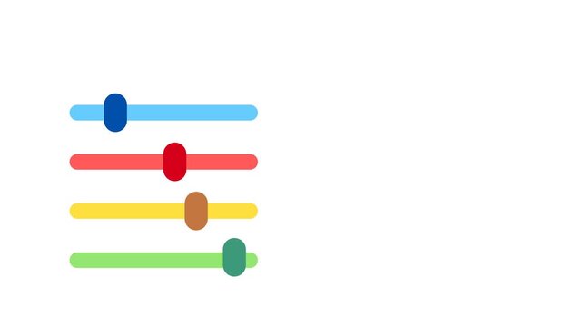 Adjust, Setting Flat Animation Cartoon Icon. 4K Video Transparent Alpha Channel. Editable Animated Icon Transparent Background.
