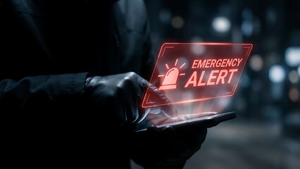 Emergency alert on smartphone screen.