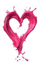Heart Shape Created with Pink Liquid Splash