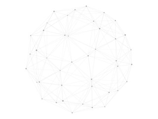 Abstract Plexus sphere or circle. Dots connected by lines. Technology abstract background. Minimalist mesh backdrop. Abstract polygonal shape.