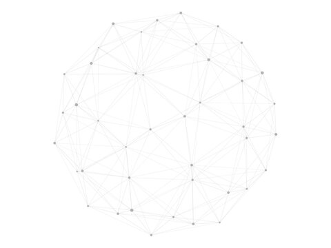 Abstract Plexus sphere or circle. Dots connected by lines. Technology abstract background. Minimalist mesh backdrop. Abstract polygonal shape.