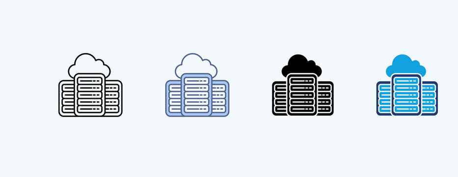 Data Center Multiple Icon Illustration Vector
