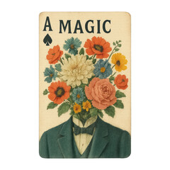 Fototapeta premium PNG Surreal floral head illustration