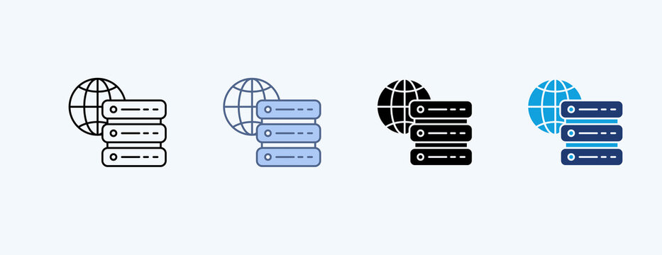 Web Server Multiple Icon Illustration Vector