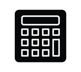Simple Black and White Calculator Icon Design for Digital Use and Print