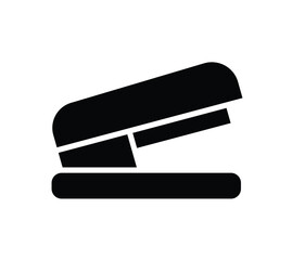 Black silhouette of a stapler on a white background for office use