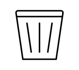 Simple Outline of a Trash Bin for Cleanliness and Waste Management Concepts