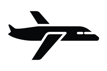Simple Silhouette of an Airplane for Travel and Transportation Themes