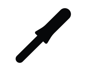Simple Black Silhouette of Screwdriver on White Background for Design