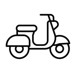 Simple Line Drawing of a Classic Scooter Illustration for Design Use