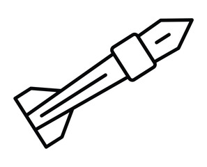 Illustration of a Rocket Design Featuring Simple Line Art Style