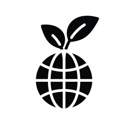 Eco-friendly logo with globe and sprout symbolizing sustainability and growth