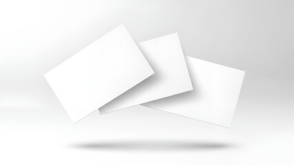Blank Business Cards: Floating Mockup Image, Minimalist Style, Ideal for Corporate Branding and Design Presentations