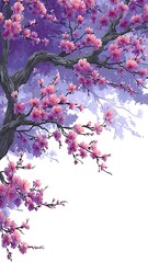 pink cherry blossom flower isloated beckground