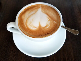 Cappuccino Coffee in a White Cup