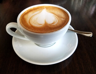 Cappuccino Coffee Cup with Heart-shaped Froth