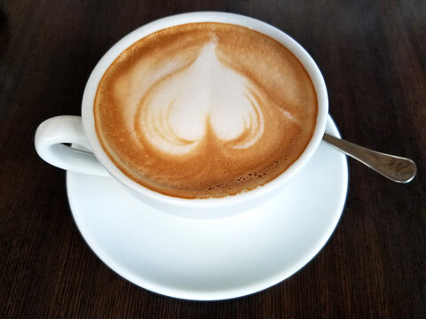 Cappuccino Coffee in a White Cup