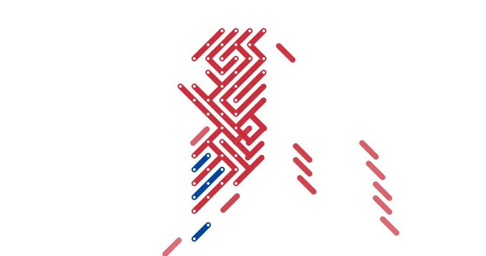 Diagonal Vector Lines Sliding to Reveal South Korea
