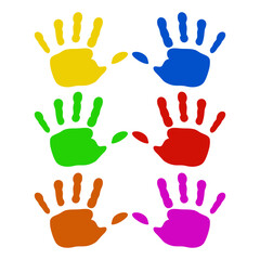 Fototapeta premium Colorful Handprint Background Vector Stock Illustration